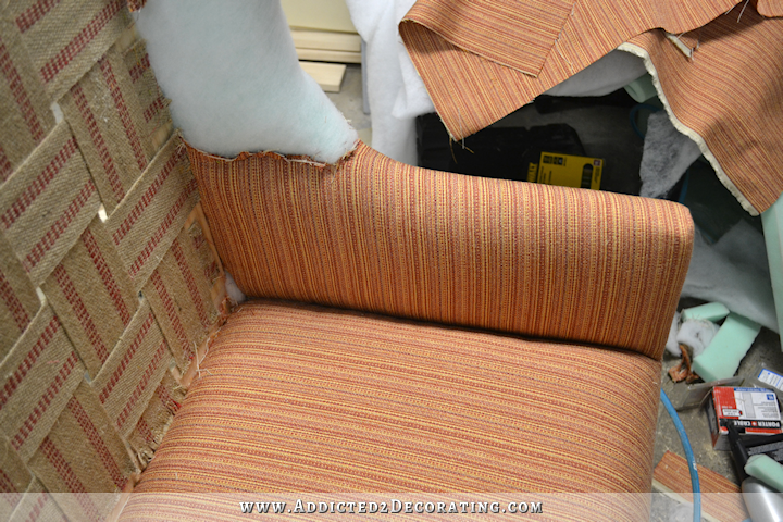 DIY wingback dining chair - how to upholster the frame - 49