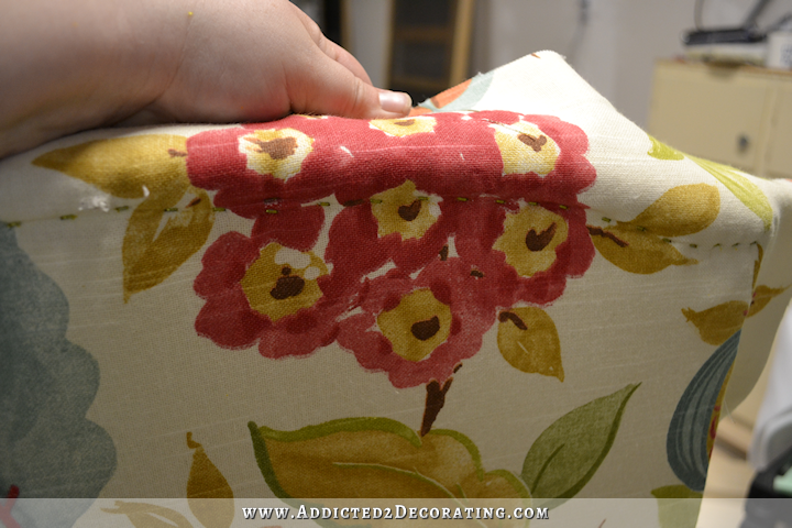 DIY wingback dining chair - how to upholster the frame - 69