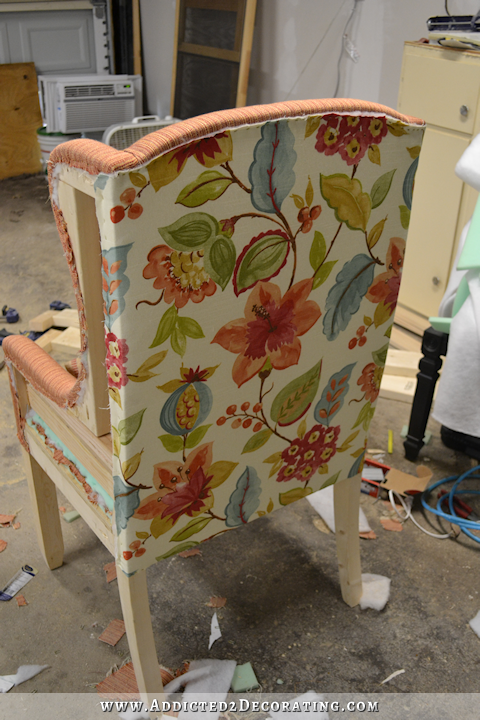 DIY wingback dining chair - how to upholster the frame - 71
