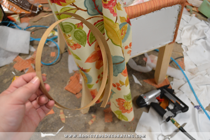 DIY wingback dining chair - how to upholster the frame - 76
