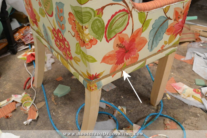 DIY wingback dining chair - how to upholster the frame - 82