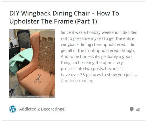 DIY wingback dining chair - how to upholster the frame - part 1