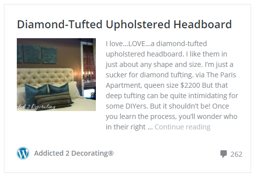 Diamond-tufted upholstered headboard