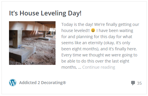 It's house leveling day
