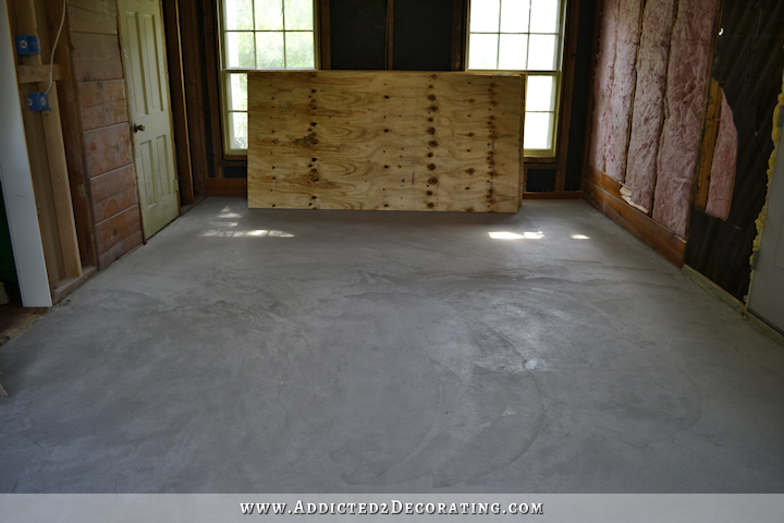 Breakfast room subfloor - concrete slab leveled with new layer of concrete - 1