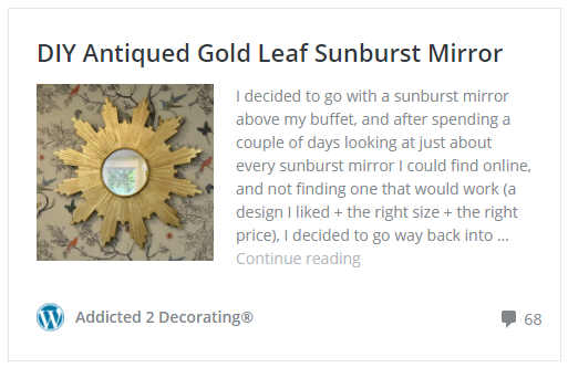 DIY antiqued gold leaf sunburst mirror