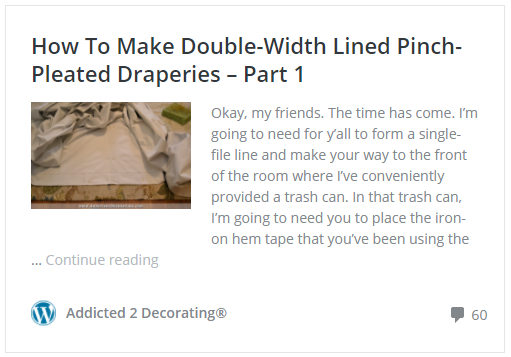How to make double-width lined pinch-pleated draperies - part 1