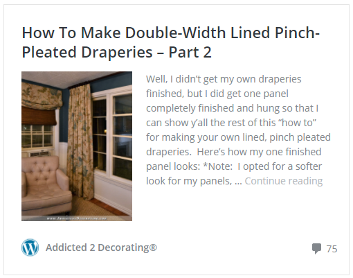 How to make double-width lined pinch-pleated draperies - part 2