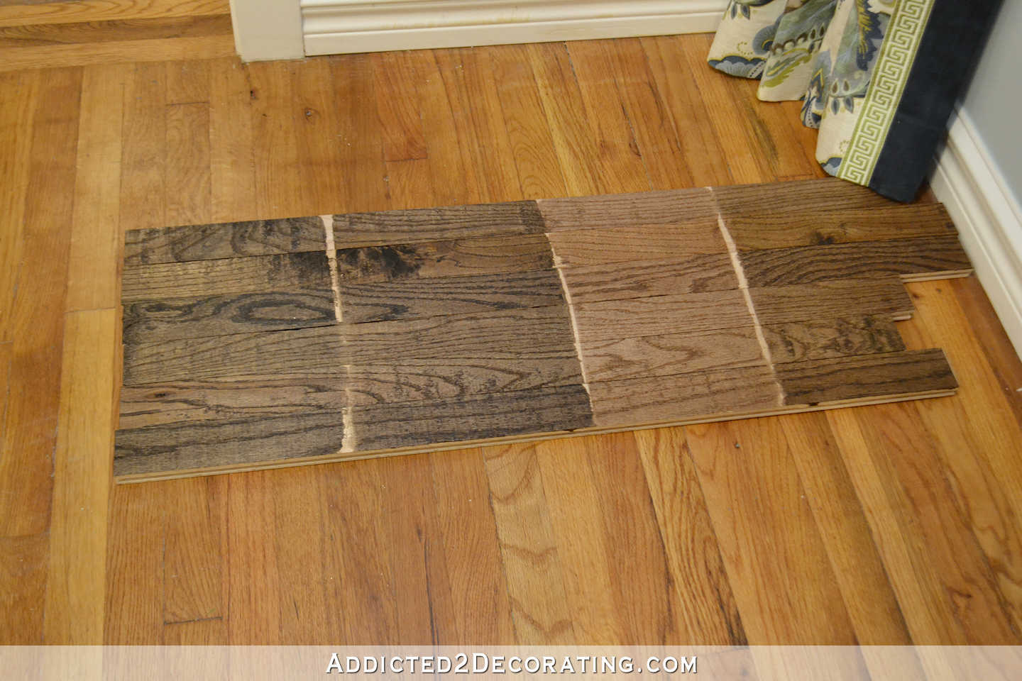 Testing Minwax Stain Colors For Hardwood Floor - Addicted 2 Decorating®