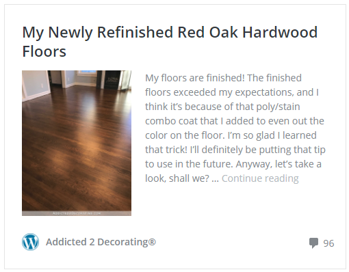 My newly refinished red oak hardwood floors