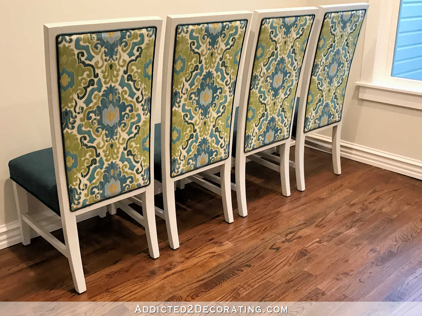 breakfast room dining chair makeover - after - backs of chairs