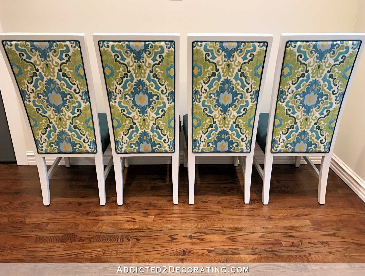 breakfast room dining chair makeover - after - upholstered backs of chairs 2
