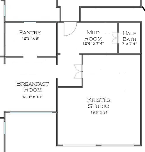 house floor plan - studio with hallway entry