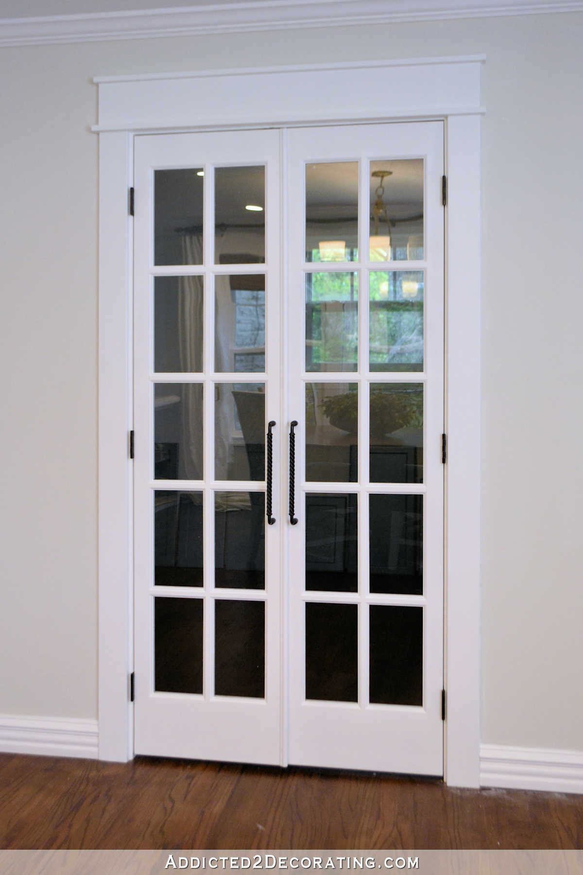 pantry french doors - 21 - finished French doors on pantry using bifold closet doors