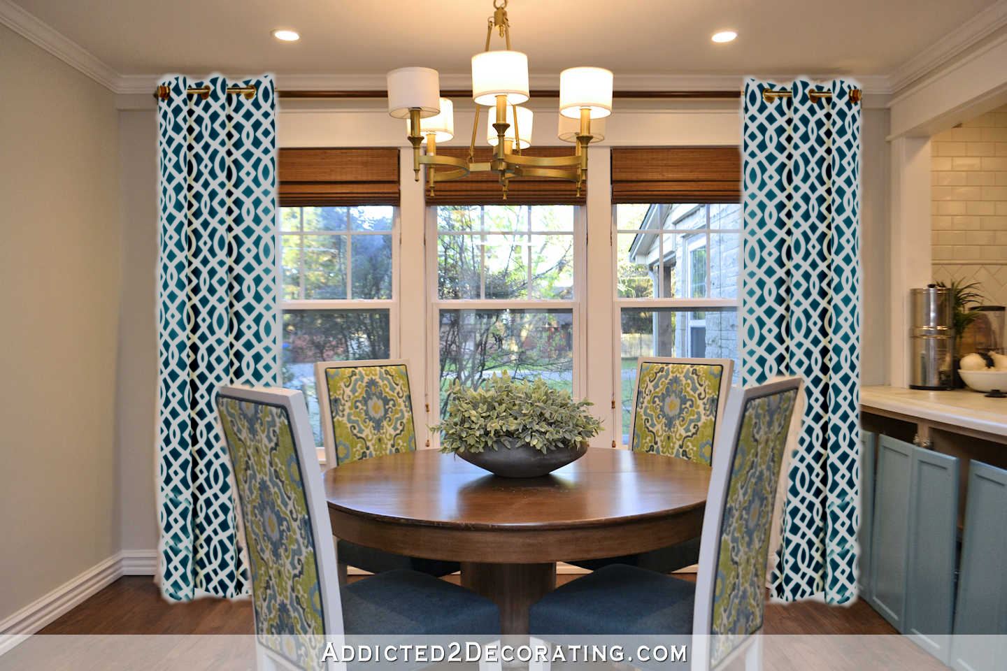 Breakfast Room Curtains - Stripes Or Trellis? - Addicted 2 Decorating®