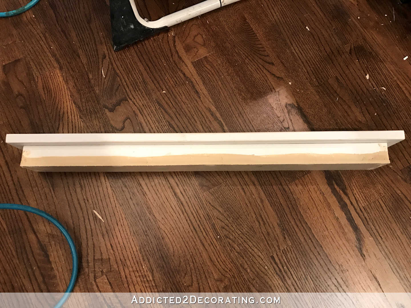 how to build a custom wood range hood cover - 20 - front of basic shelf