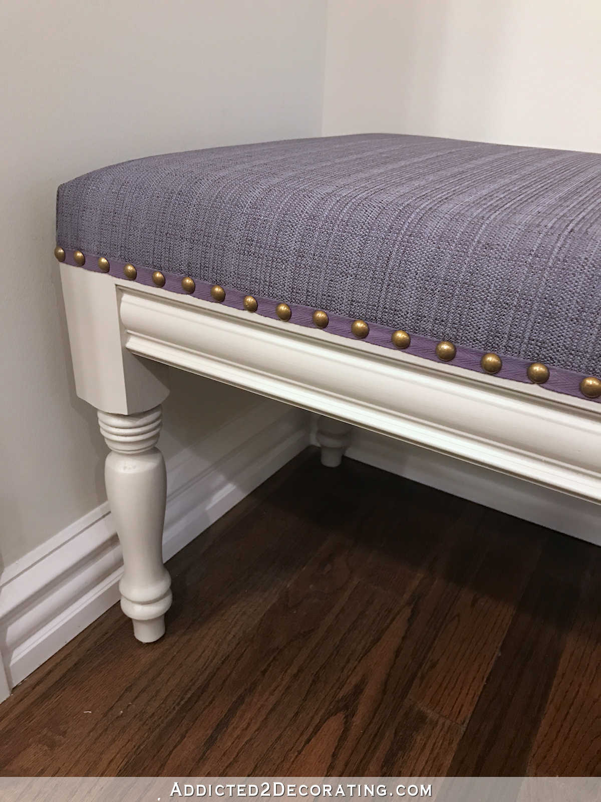 DIY upholstered dining room bench seat - 4