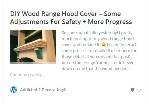 DIY wood range hood cover - some adjustments for safety plus more progress