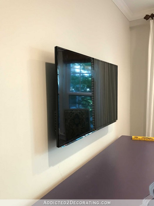Custom DIY Frame For Wall-Mounted TV - Finished! - Addicted 2 Decorating®