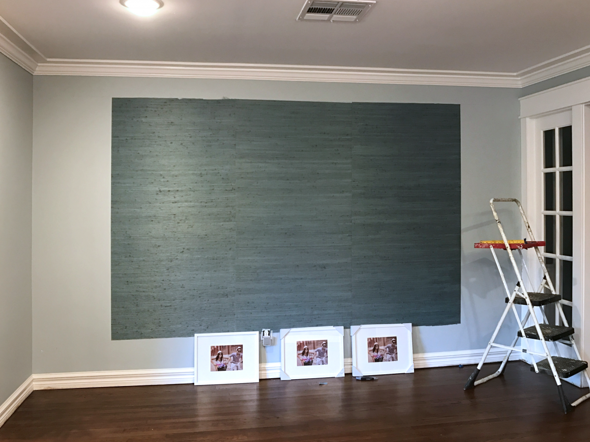 A Peek At The Entryway Grasscloth Accent Progress (Plus, How To Hang