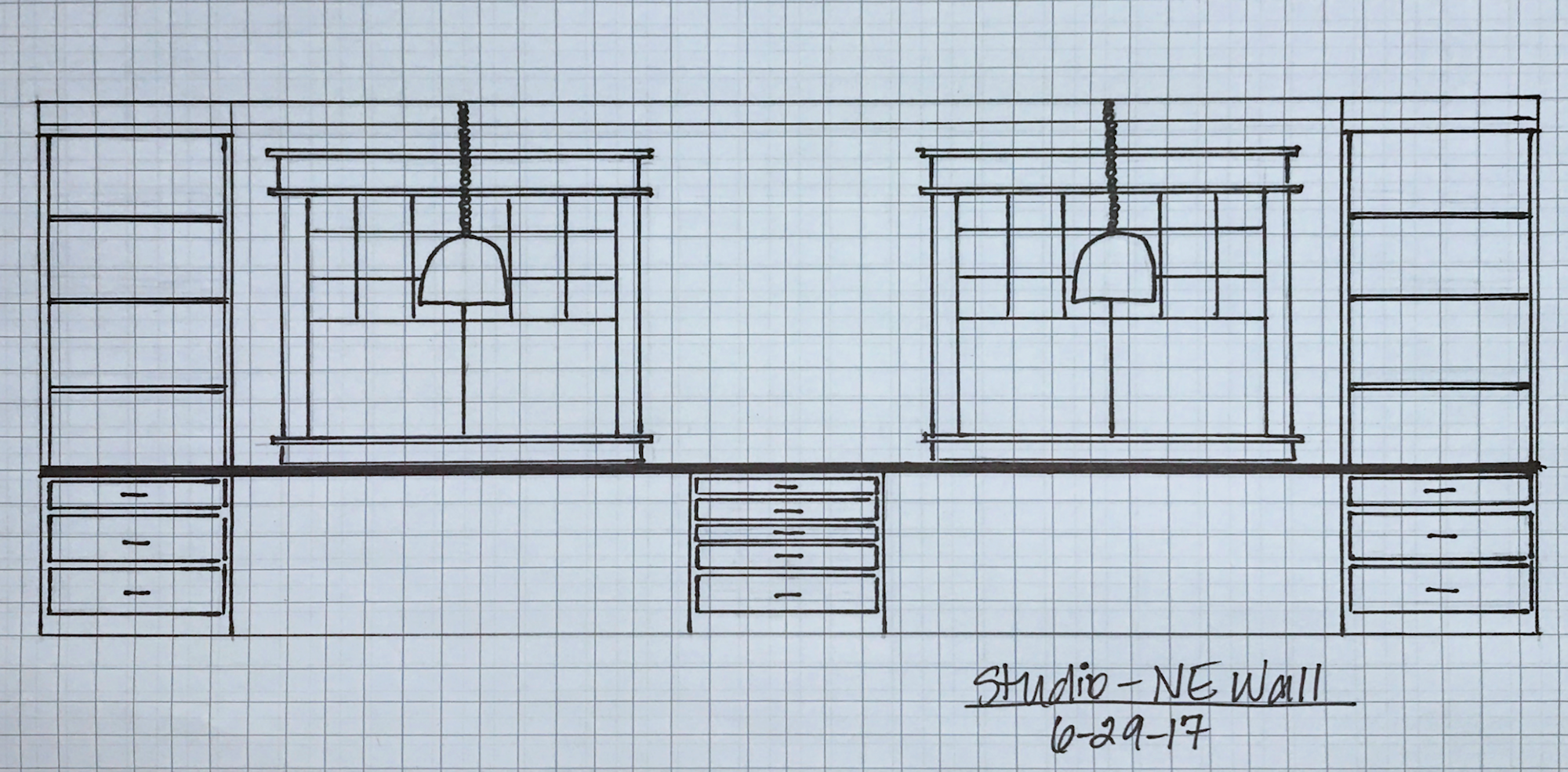 The Finalized Studio Plans (Windows, Doors, Cabinets, Floor Plan, Etc.)