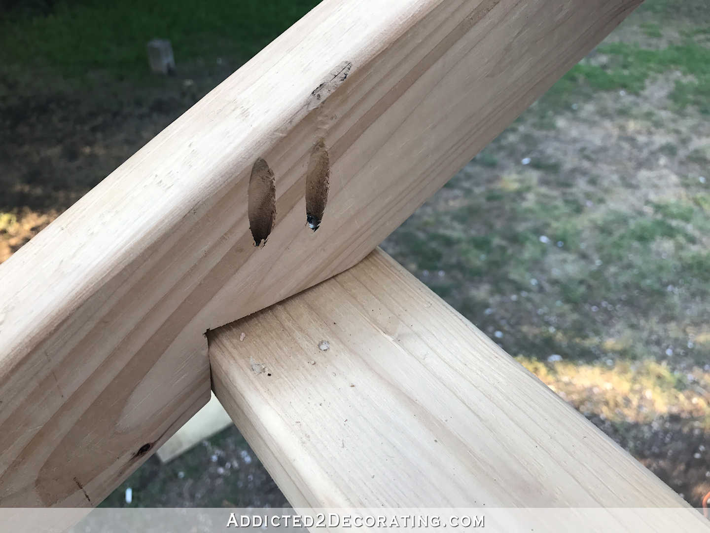 how to build a portico - 24 - screw trusses to brackets with screws through pocket holes