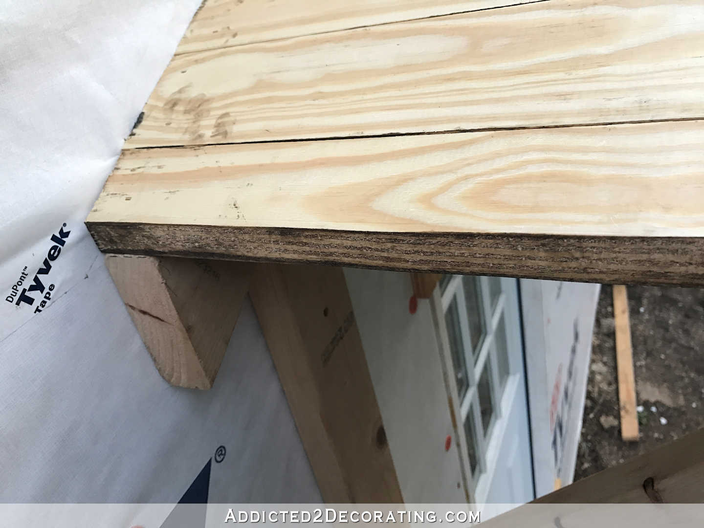 how to build a portico - 25 - add last few boards to roof