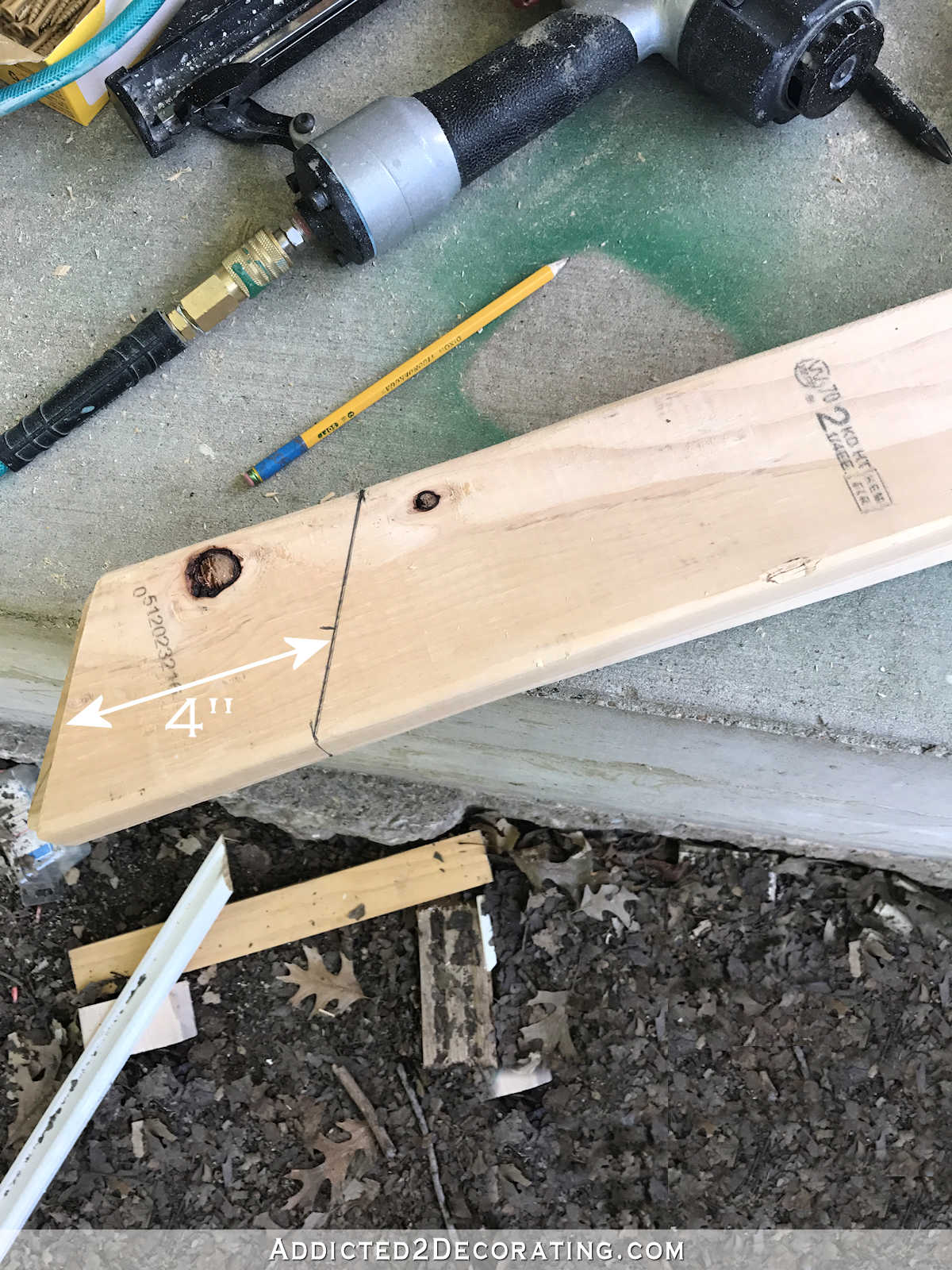 how to build a portico - 9 - mark and cut the ends of the truss pieces