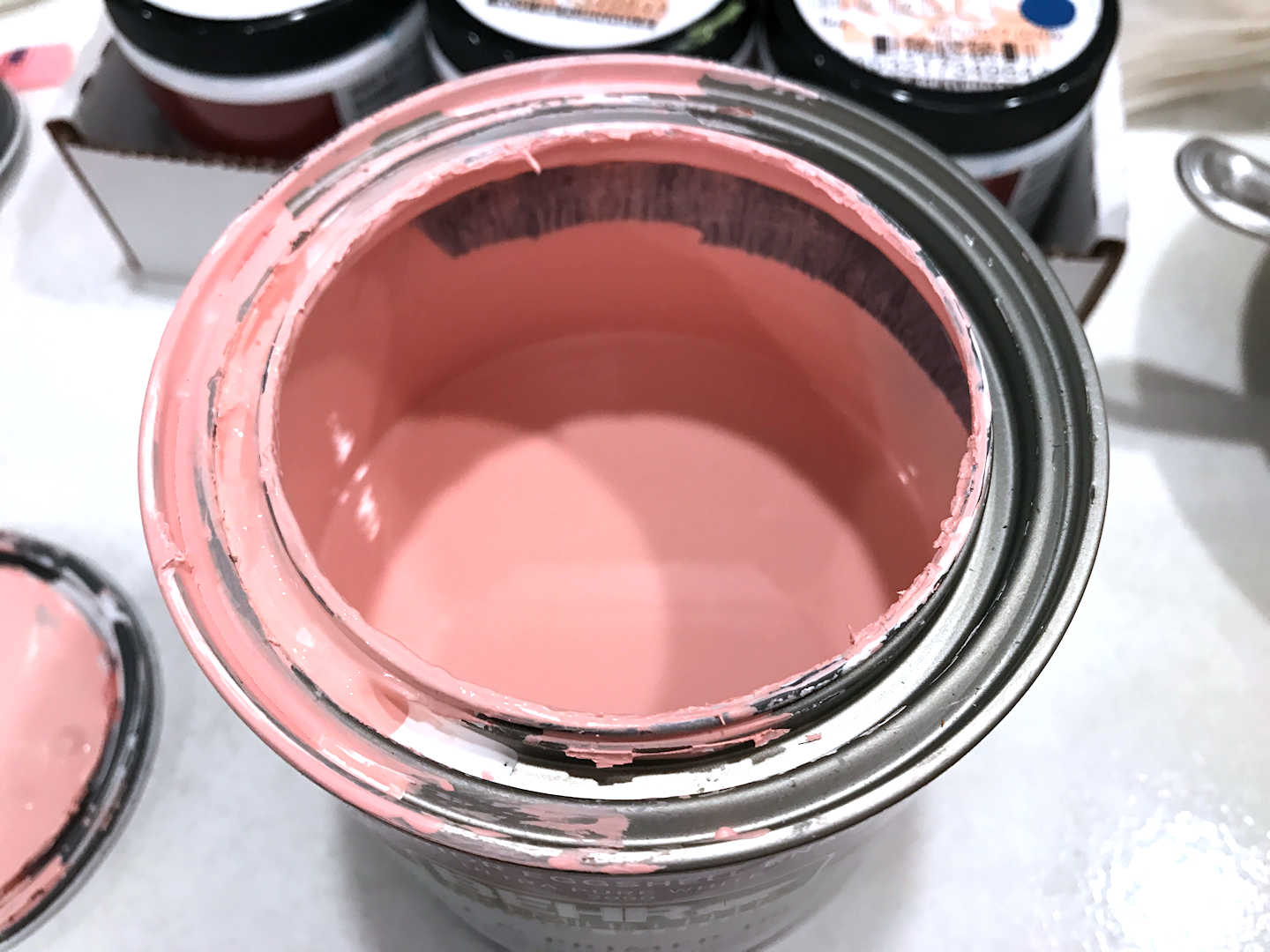 Behr colors for acrylic liquid pour artwork - light pink