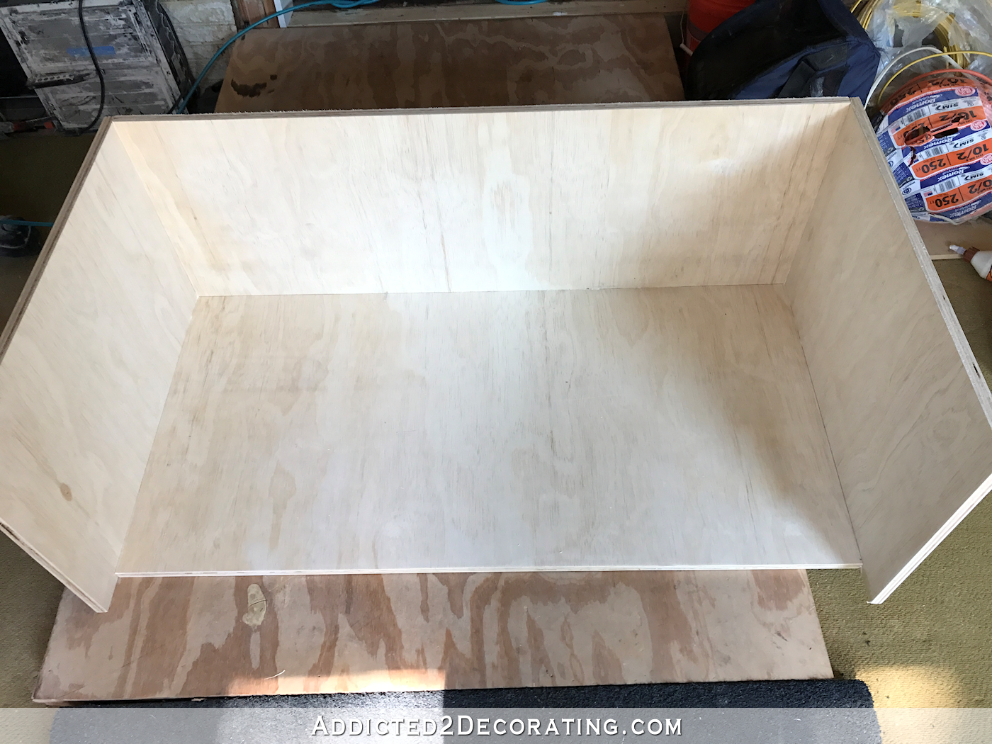 how to build cabinets- 4 - attach second side piece