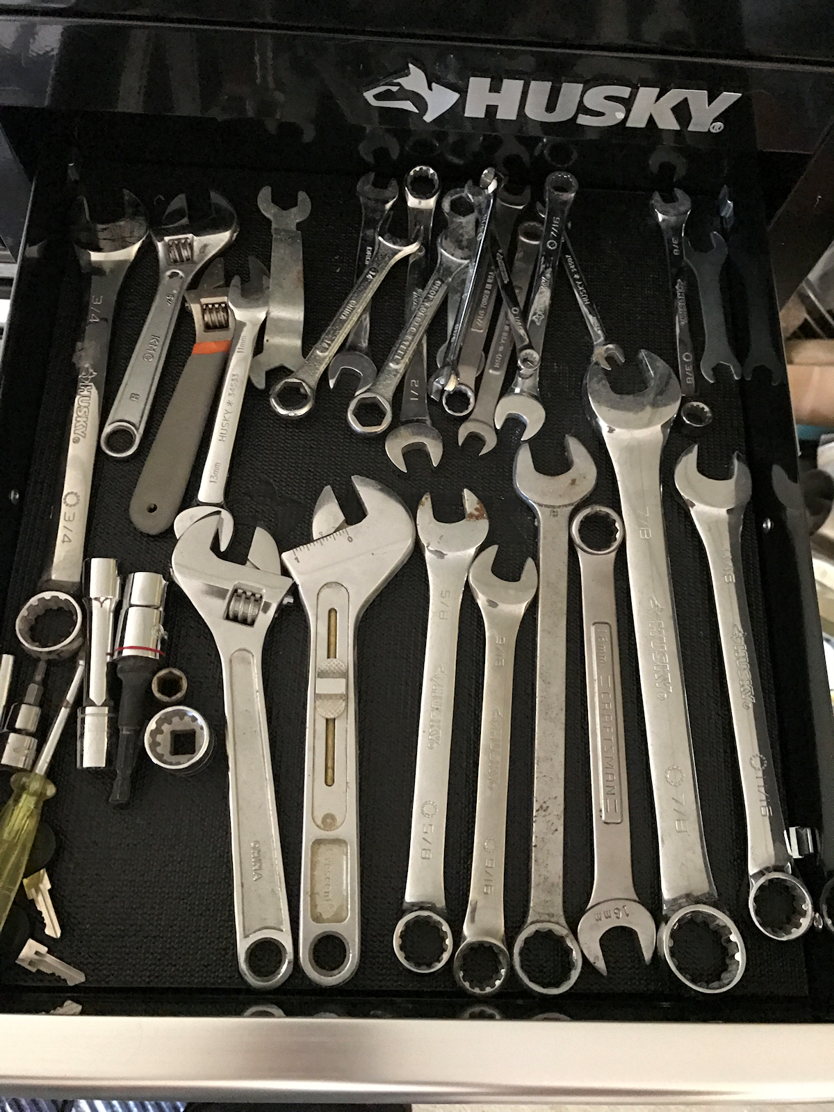 tool chest organization - wrenches