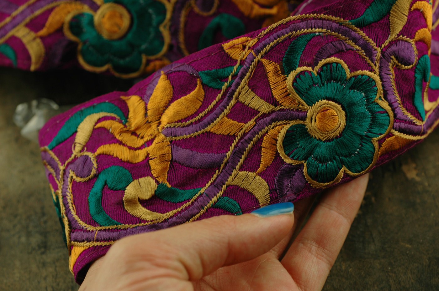 embroidered sari trim from Woman Shops World on Etsy - 1
