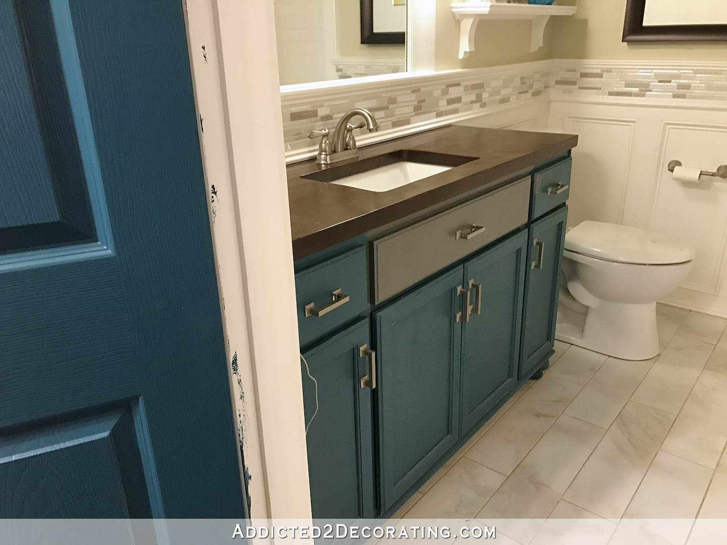 Hallway Trimmed Out & New Bathroom Vanity Color Options