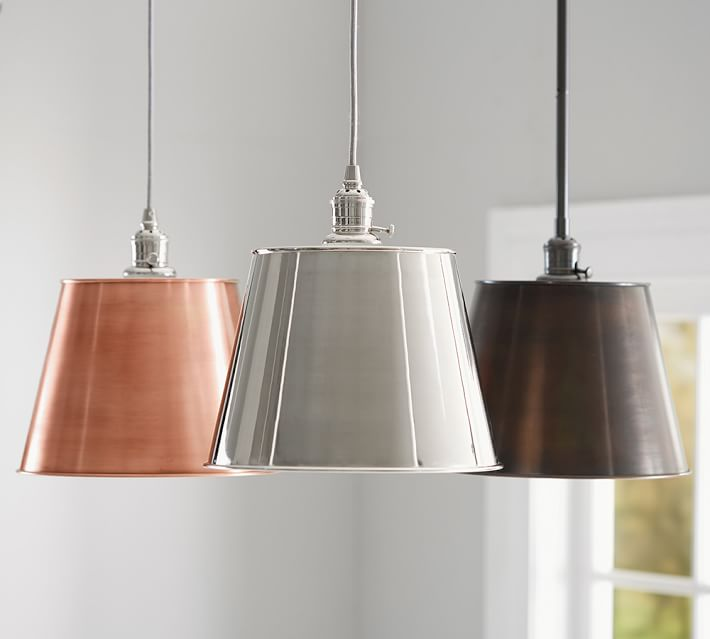 tapered metal pendant lights from Pottery Barn