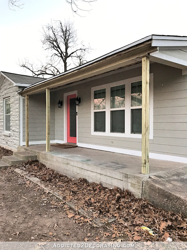 Front Porch Progress (No More Sagging Roof!)