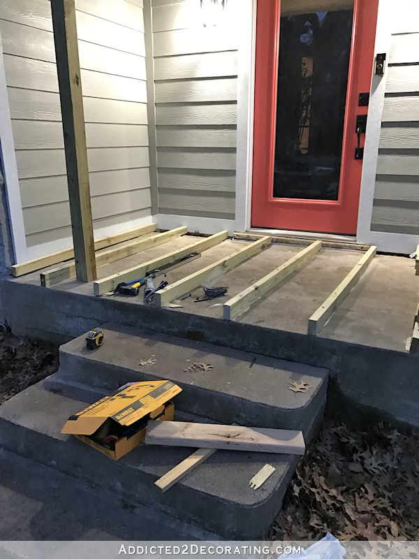 More Front Porch Progress Building A Wood Porch Over An Existing