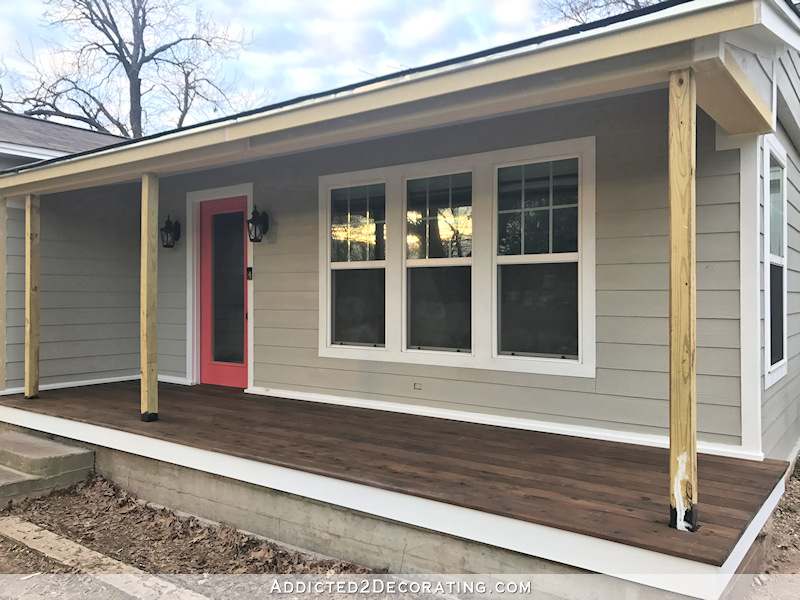 Finished Front Porch Floor (Wood Front Porch Built Over Existing Concrete Porch)