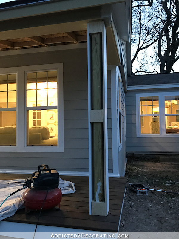 Updating Porch Posts // DIY Column Wrap 