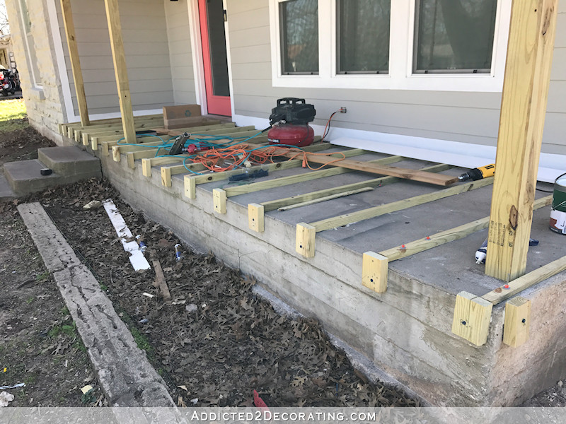 Finished Front Porch Floor (Wood Front Porch Built Over 