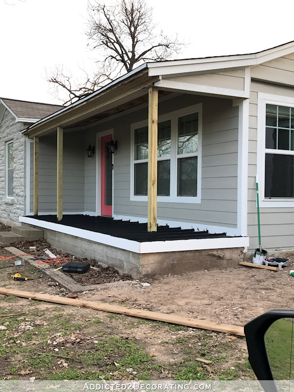 More Front Porch Progress (Building A Wood Porch Over An Existing Concrete Porch)