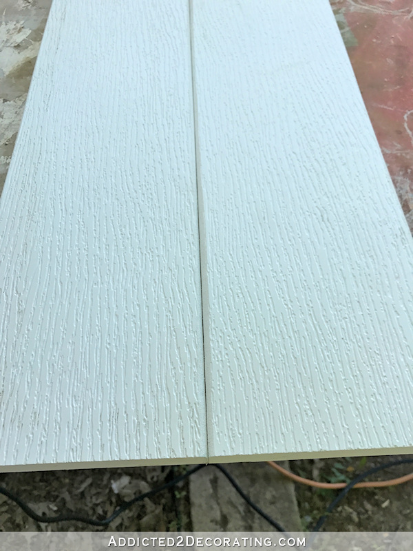 Edges of PVC boards rounded with 80-grit sandpaper