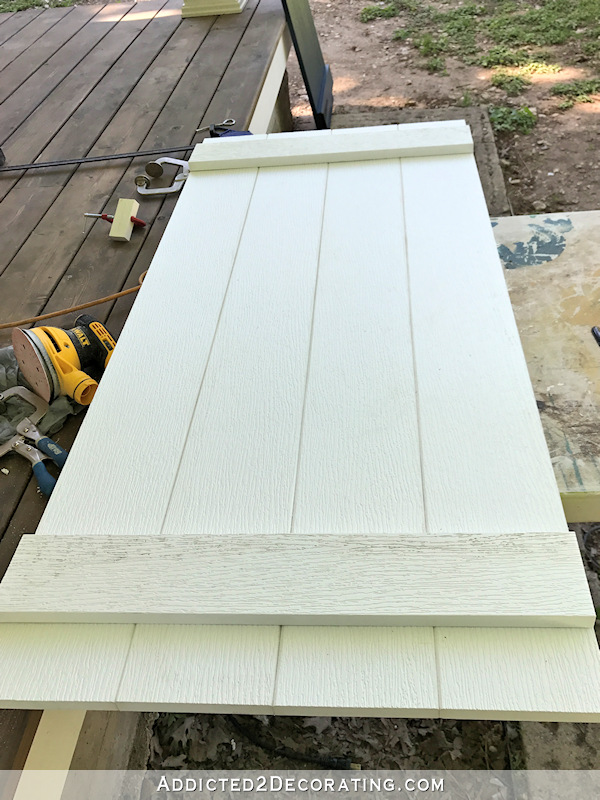 DIY board and batten shutters - cut the battens to width