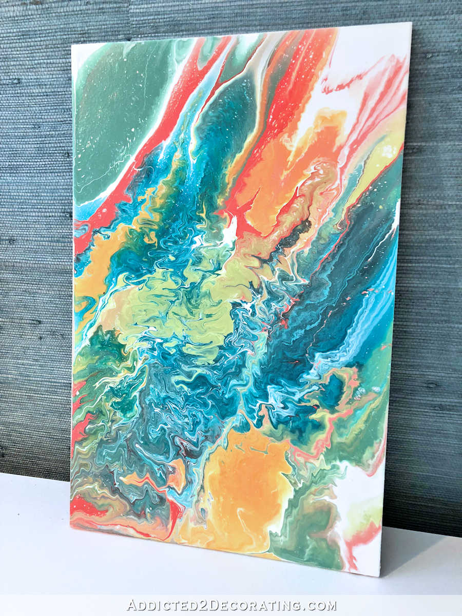 In The Studio: Liquid Acrylic Pour Paintings #1-6 (Plus, The Inaugural Use Of My Acrylic Pour Table)