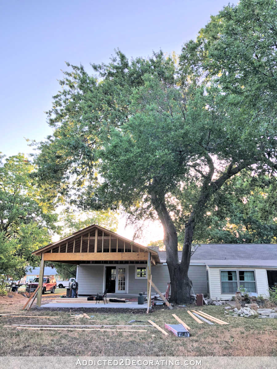 huge oak tree very close to the house - after being trimmed - 2