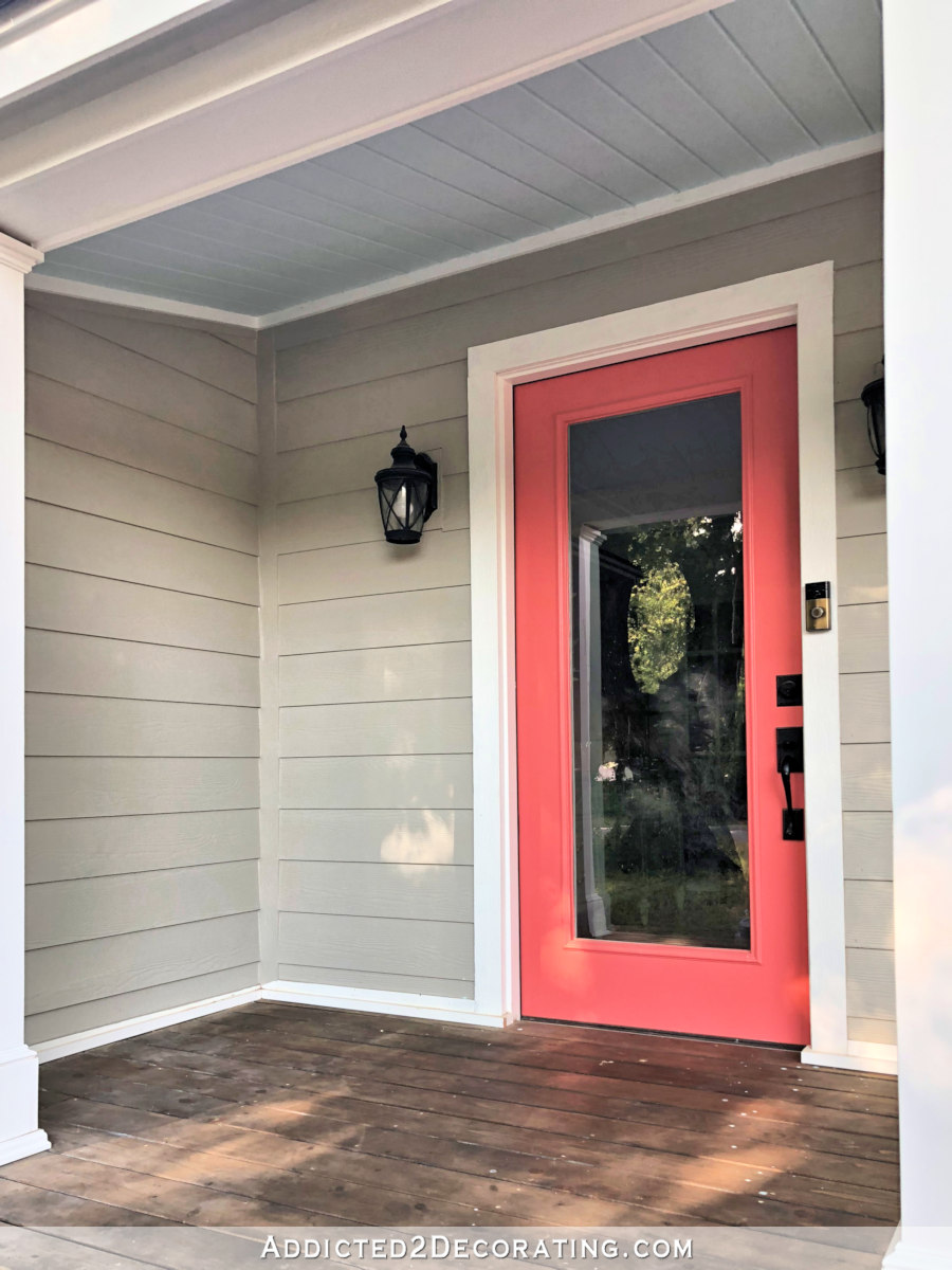 My Finished Tongue-and-Groove Haint Blue Porch Ceiling