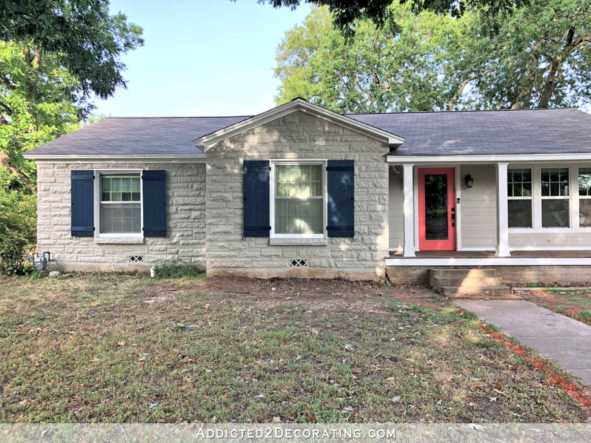 Exterior Progress: Shutters Installed On The Stone Side Of The House