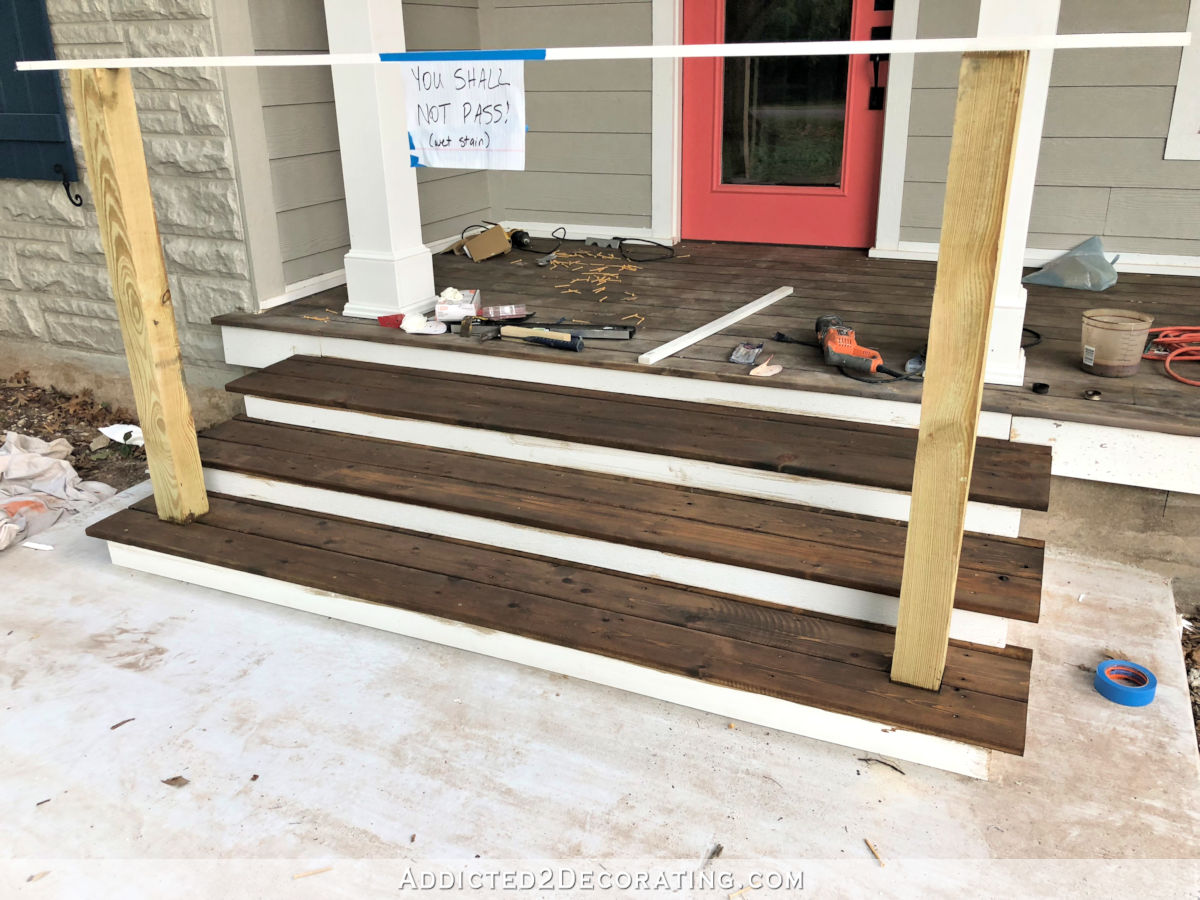 Building The Front Porch Steps – Part 2 – Treads, Risers, and Stain