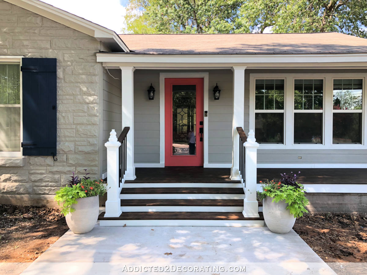 My Finished Front Porch Steps And Railings - Addicted 2 ...