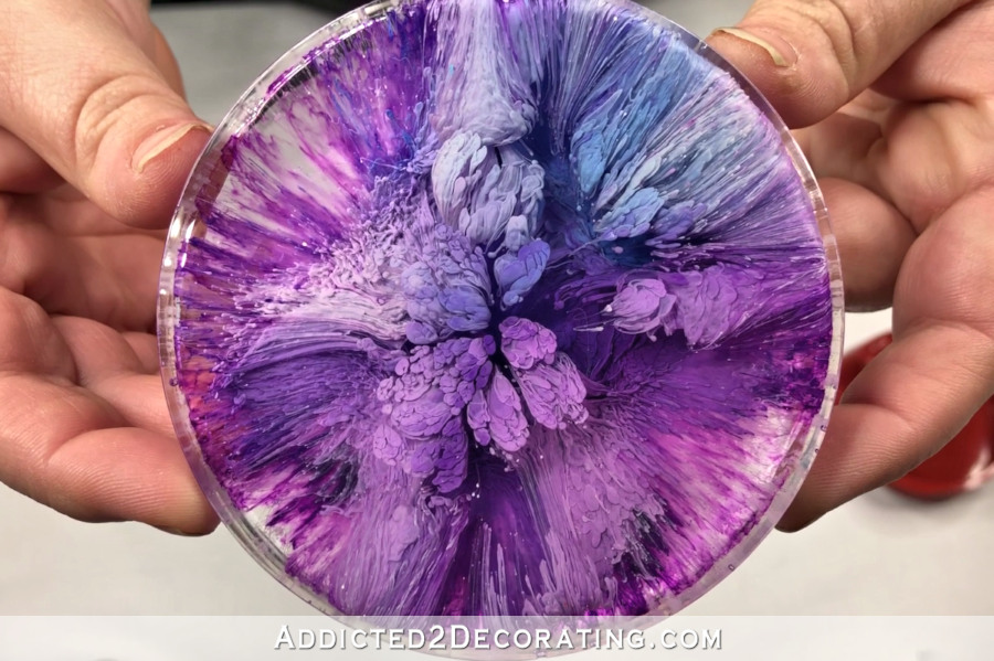 my first try at a resin and alcohol ink coaster! : r/crafts