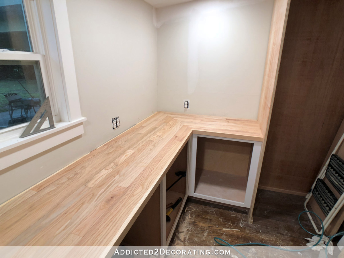 Diy Butcherblock Style Countertop Made From Red Oak Solid Hardwood